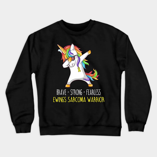 Brave Strong Fearless Ewings Sarcoma Support Ewings Sarcoma Awareness Gifts Crewneck Sweatshirt by ThePassion99